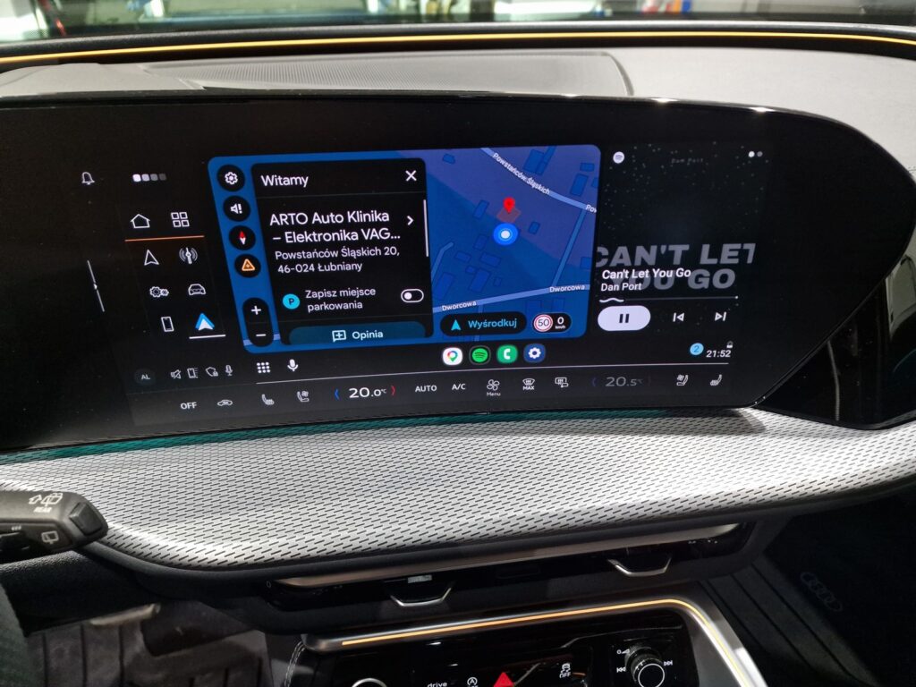 Audi Q5 Sportback GU (2025–) – naprawa elektroniki oraz większości asystentów kierowcy – system multimedialny po naprawie